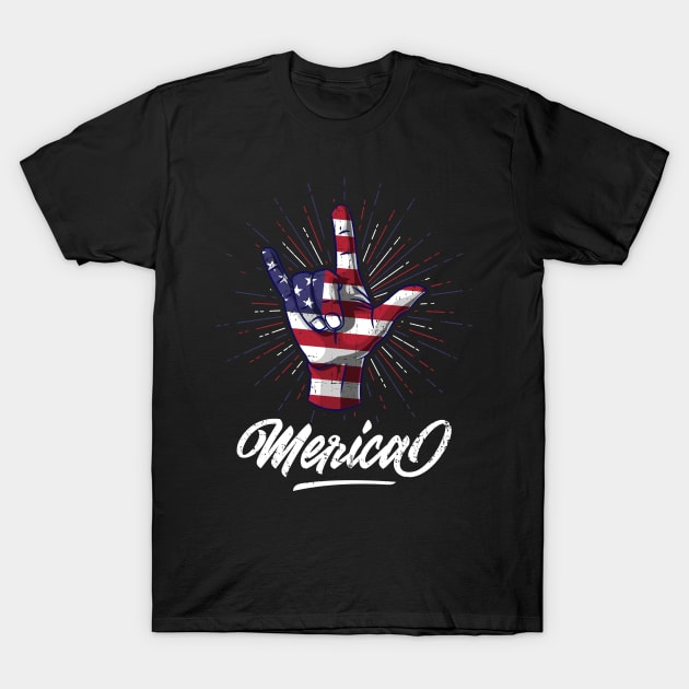 Love Merica Patriotic Independence Day Shirt 4th of July T-Shirt by teeleoshirts